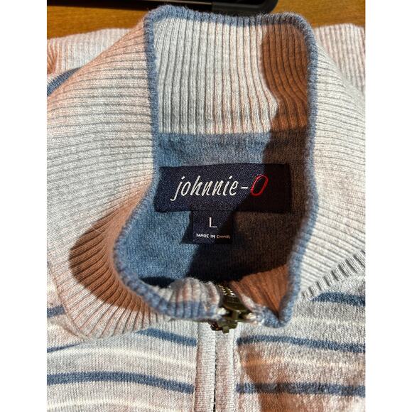 johnnie-O Other - Johnnie-O lightweight Pullover, Long Sleeve, 1/4 Zip, gray w/ stripes, Sz L